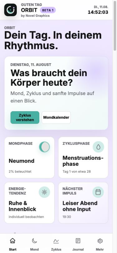 Mobile ORBIT Tagesübersicht